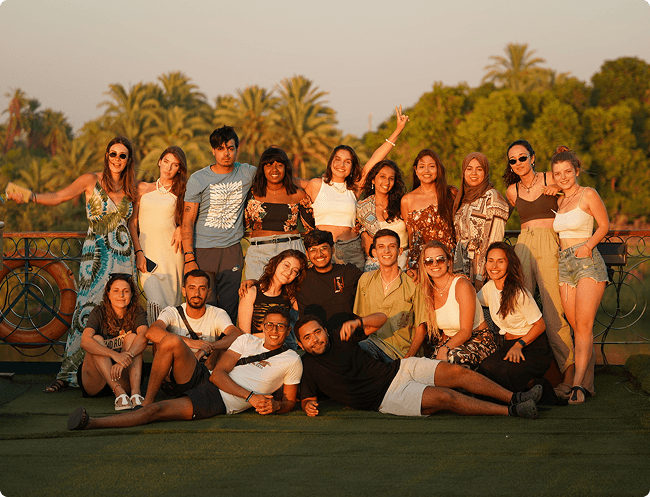 Thomas Cook team at the pyramids of Giza